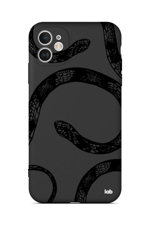 Caselab Apple Iphone 11 Siyah Silikon Telefon Kılıfı - Wrapping Snake