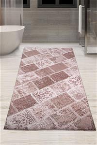 Bonny Home Lotto Kahve 100x200 cm Tek Parça Banyo Paspası Kaymaz Taban Büyük Ebat Banyo Halısı