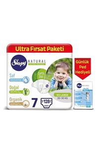 Sleepy Natural Bebek Bezi 7 Numara Xxlarge 128 Adet + Natural Günlük Ped Normal 40 Adet