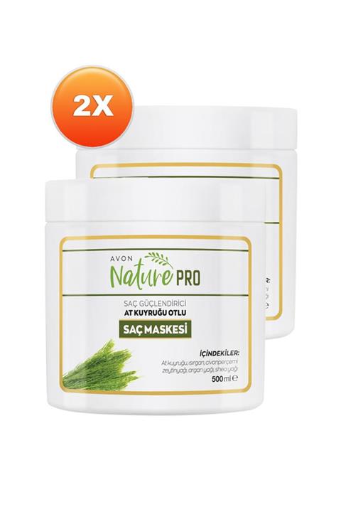 AVON Nature Pro At Kuyruğu Otlu Saç Maskesi 500 ml İkili Set