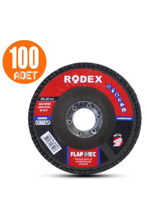 Rodex Avuç Içi Taşlama Flap Disk Zımpara 115 Mm 60 Kum 100 Adet