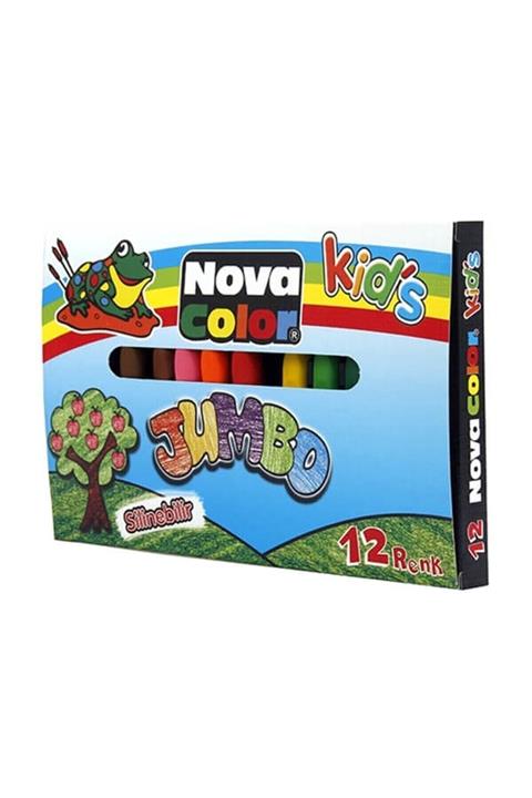 Nova Color Nc-2124 Silinebilir Mum Pastel Boya Jumbo 12 Renk