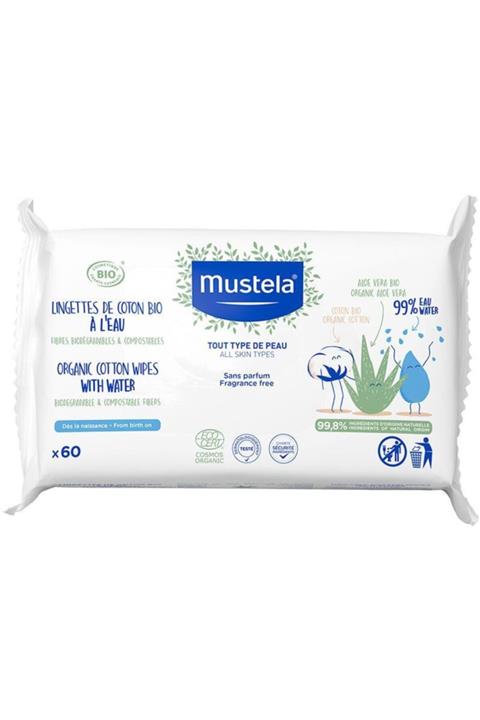 Mustela Organik Pamuklu Islak Mendil 60 Adet