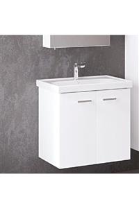 DENKO Terra 65 cm Mdf Beyaz Banyo Dolabı Alt Modül Ve Lavabo