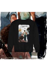 playbackmoda Akiki Tasarım Queen Imzalı Konsere Doğru Yağlı Boya Ilüstrasyon Sweatshirt