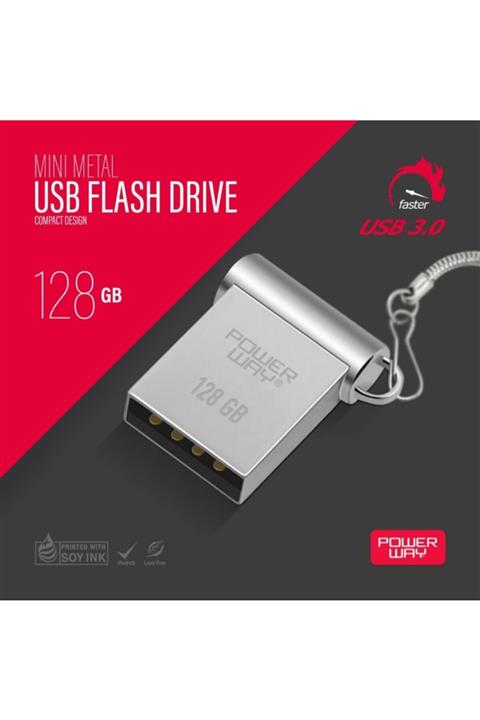 ELECTROZEN Powerway 128 Gb Mini Usb Flash Bellek Metal 3.0 Usb Uyumlu