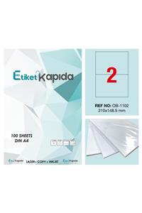ETİKET KAPIDA A4 Yapışkanlı Hazır Etiket - Laser Etiket 210*148,5mm - 100 Sayfa - 200 Etiket