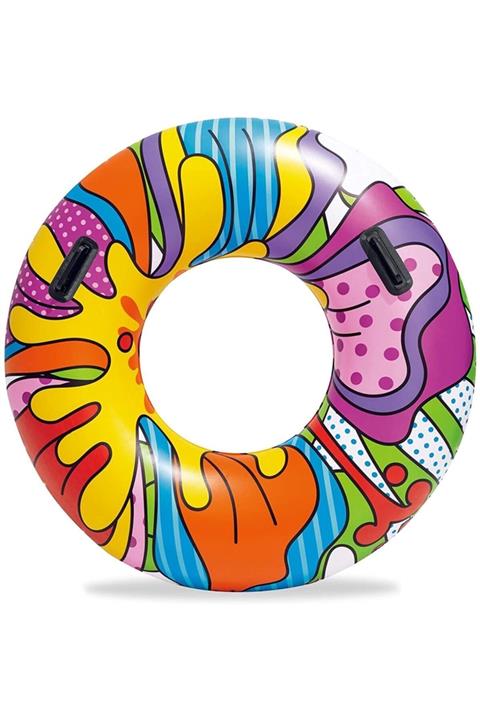 elife shop Es36125 Tutunmalı Splash Desenli Havuz  Deniz Simit119 cm.