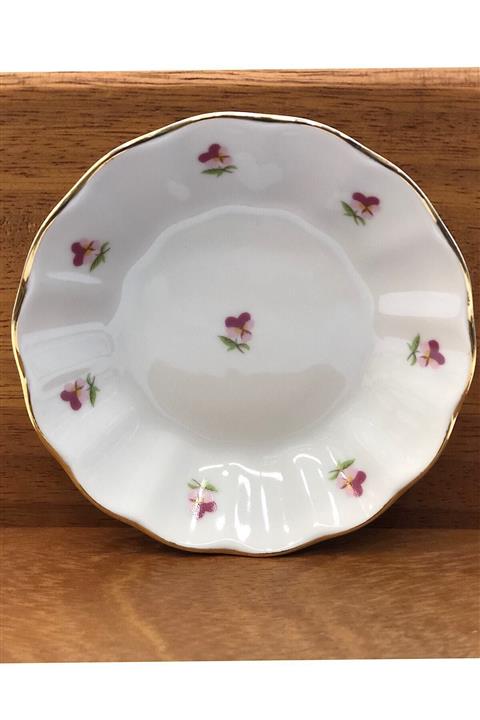 Porland Porselen Çay Tabağı 12'li Pembe Mineli