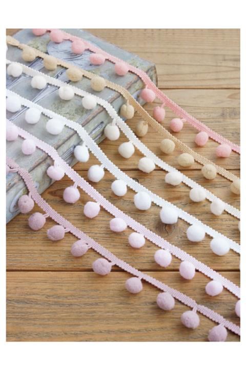 e tuhafiye Beyaz Ponpon Şerit (2 METRE)