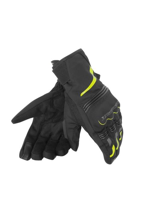 Dainese Tempest Unisex D-Dry Short Eldiven Black Yellow Fluo