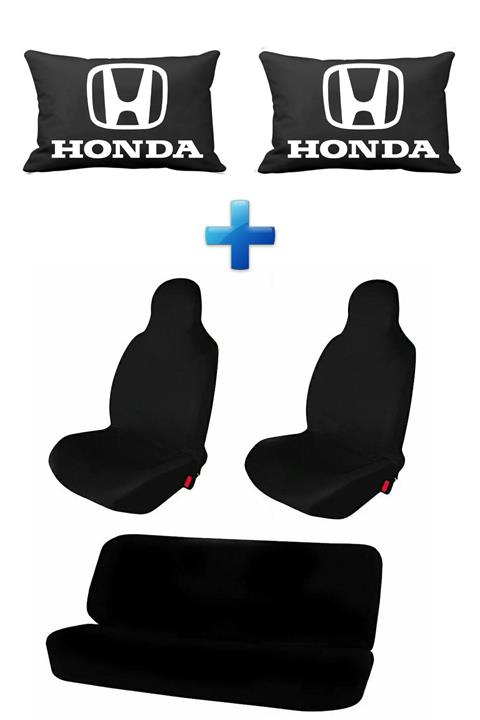 MEZİGARC Honda S2000 Ikili Araba Seti Penye Koltuk Koruyucu Kılıf Ve Logolu Araç Boyun Yastığıseti