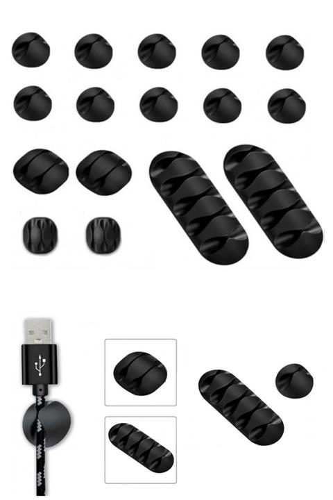 AnkaShop Kablo Tutucu Kanallı Pratik Kablo Düzenleme Toplama 16 Parça