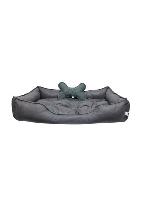 Patili Evler Füme Büyük Irk Köpek Yatağı 75x110 Cm Kemik Yastıklı - Tırmalamaya Dayanıklı