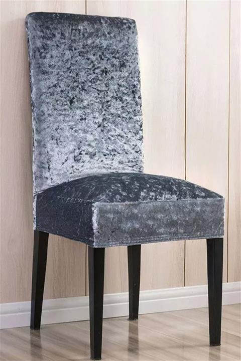 Bumedo Kadife Likralı Lastikli Sandalye Örtüsü 6 Adet