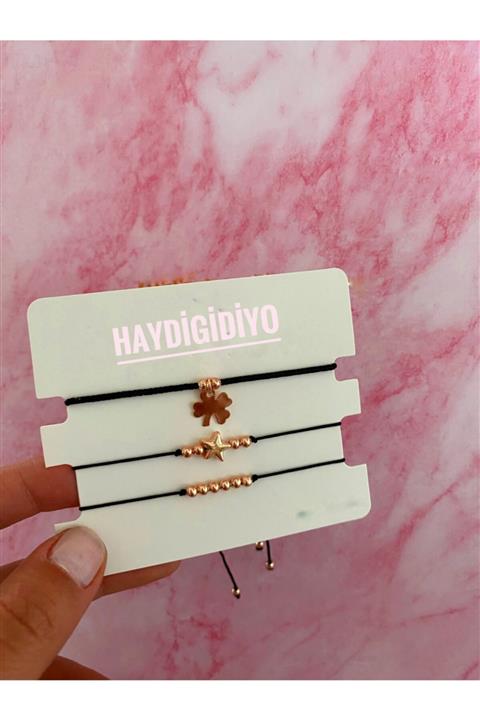 Haydigidiyo Yonca Yıldız Üçlü Set Siyah