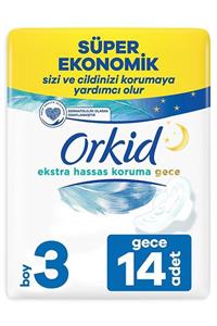 Orkid Extra Hassas Koruma Dörtlü Hijyenik Ped Gece 14'lü