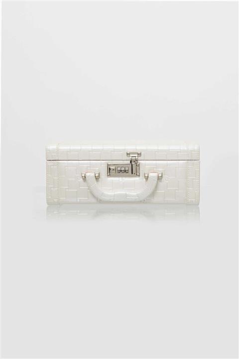 Pierre Cardin Ekru Deri Şifreli Aynalı Makyaj Kutusu