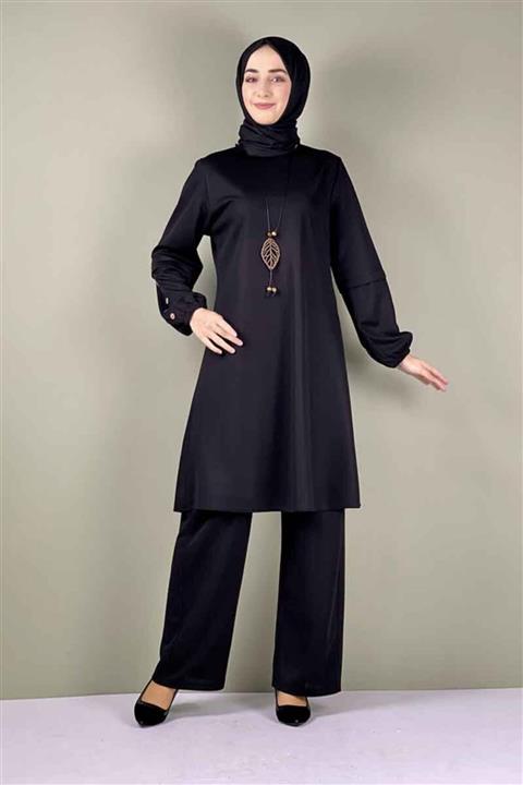 Modarana Büyük Beden Kolyeli Tesettür Takım