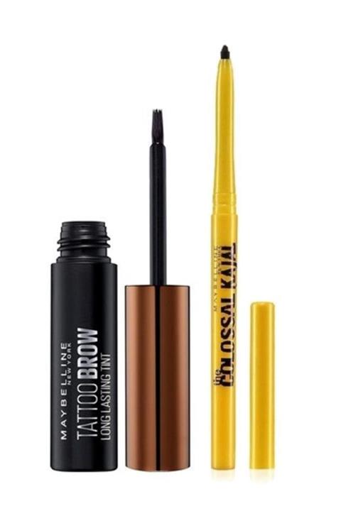 Maybelline New York Maybelline Tattoo Kaş Geçici Kaş Dövmesi - 02 Medium Kajal Kalem Seti