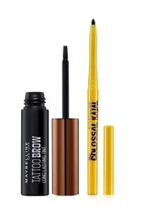 Maybelline New York Maybelline Tattoo Kaş Geçici Kaş Dövmesi - 02 Medium Kajal Kalem Seti