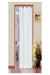 ERİKMANN Beyaz Camsız Tek Açılım 237 X 220 cm Akordiyon Pvc Kapı