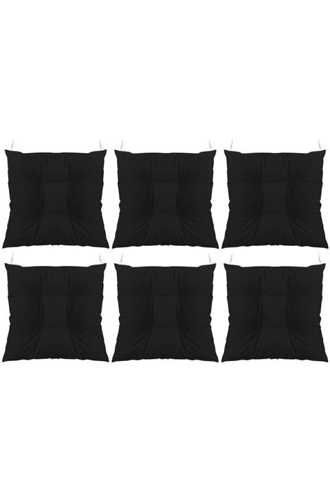 Textilla 6'lı Set Siyah Pofidik Minder