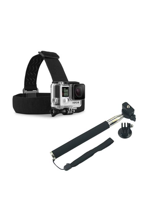 GoPro Uyumlu Kafa Bandı Monopod Aksesuar Seti - Aksiyonbutik