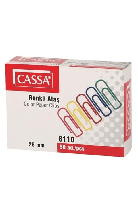 Cassa 8110 Renkli Ataş 50 Adet 28mm