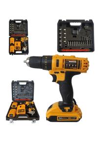 Dawreek 24v 30 Parça Full Setli Darbeli Matkap Çift Batarya, Metal Şanzıman Cordles Drill