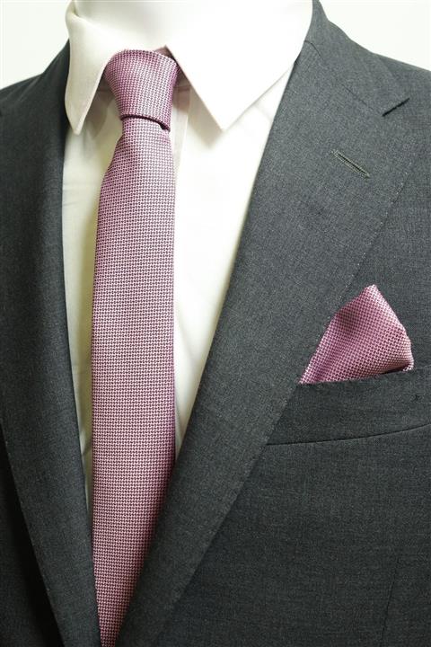 Kravatistan Gül Kurusu Düz Kravat Mendil Seti 4k012718