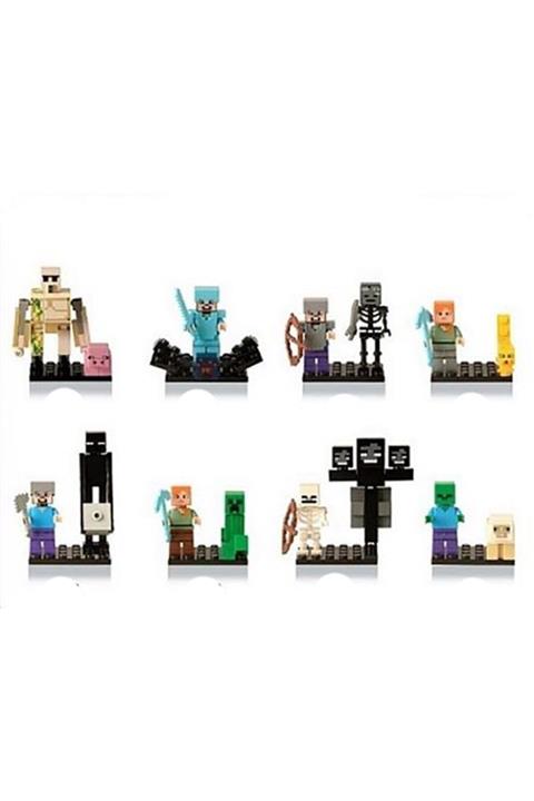 Legoedly Minecraft 8li Mini Figür Set Aksesuarlar Dahil Yapı Oyuncakları