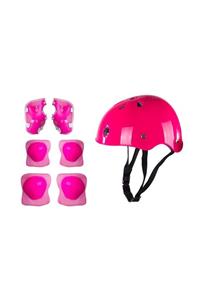 Furkan Toys F-sports Pembe Kask Dizlik Dirseklik Seti