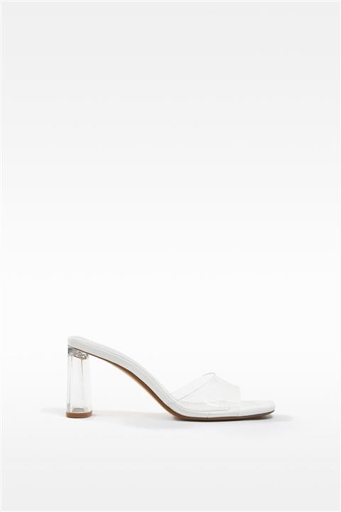 Bershka Kadın Transparan Metakrilat Topuklu Vinil Sandalet 11707760