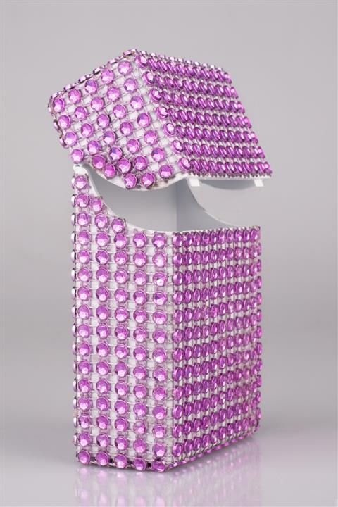 NESGIFT Mor Yuvarlak Desen File Kaplama Kalın Sigara Kutusu