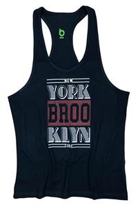 BLUU Unisex Siyah Fitness Gym Tank Top Sporcu Atleti Nybk