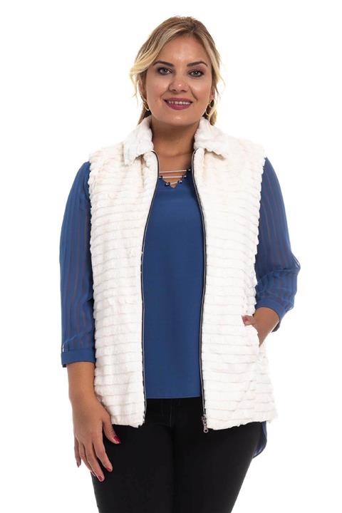 CABANELLİ Kadın  Ekru Kürk Yelek 20350