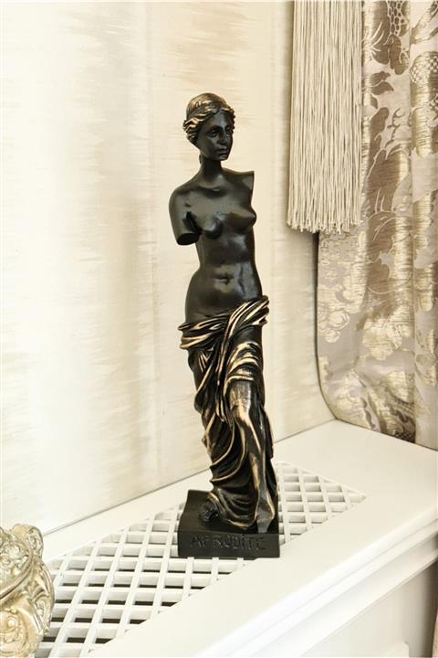 Ella's Design Studio Afrodit Büstü Heykel Biblo Siyah Gold