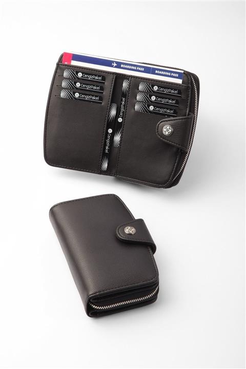 CENGİZ PAKEL Orta Boy Kadın Cüzdan 65257 Siyah