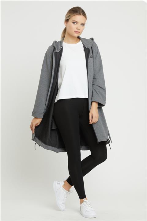 STEPS Kapüşonlu Antrasit Kadın Tunik Eşofman Üstü