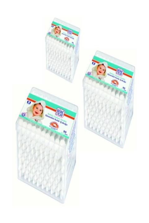 Bebedor Emniyetli Pamuklu Çubuk 90 Lık 3 Kutu