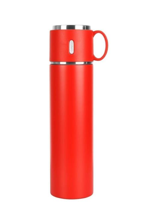 BAYLAR Kırmızı 316l Kaliteli Paslanmaz Çelik Bardaklı Termos 580 ml