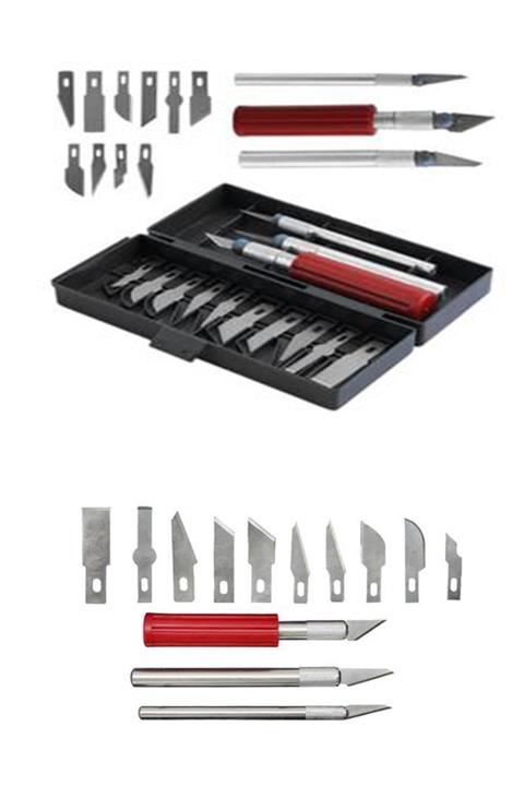 Opp Taşıyıcı Hırdavat Hobi Maket Bıçak Neşter Falçata Seti 13 Parça