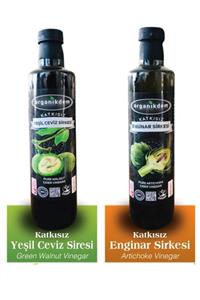 organikdem Yeşil Ceviz Sirkesi 500 Ml Ve Enginar Sirkesi 500 Ml