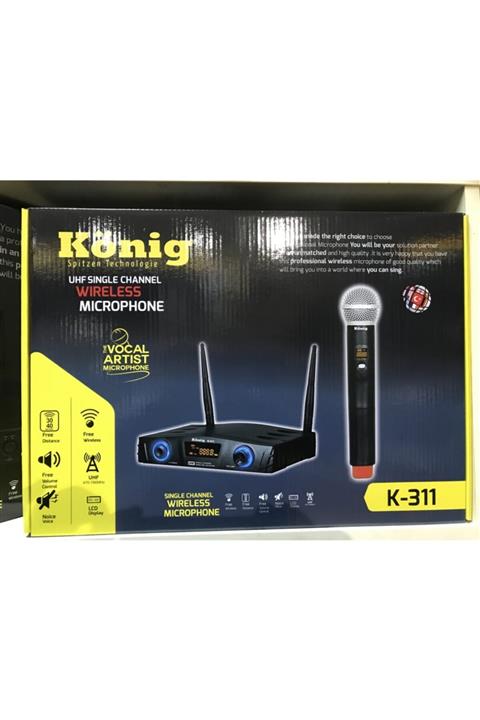 König K-311 El Tek Kanal Uhf Telsiz Mikrofon