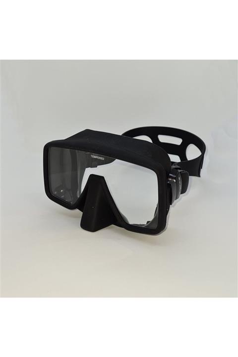 KRAKEN Maske M22 Çerçevesiz Siyah Silikon, Tek Camlı