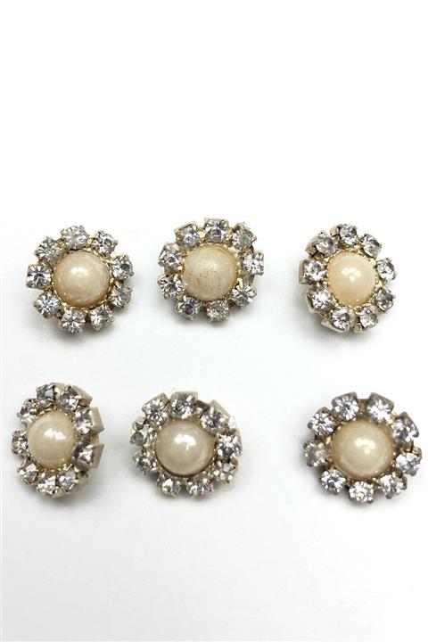 Hobigram Gümüş Rengi Metal Kasalı Abiye Düğme