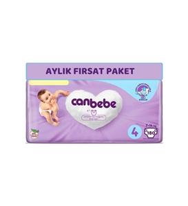 Canbebe Bebek Bezi Beden:4 (7-14kg) Maxi 180 Adet Aylık Fırsat Pk