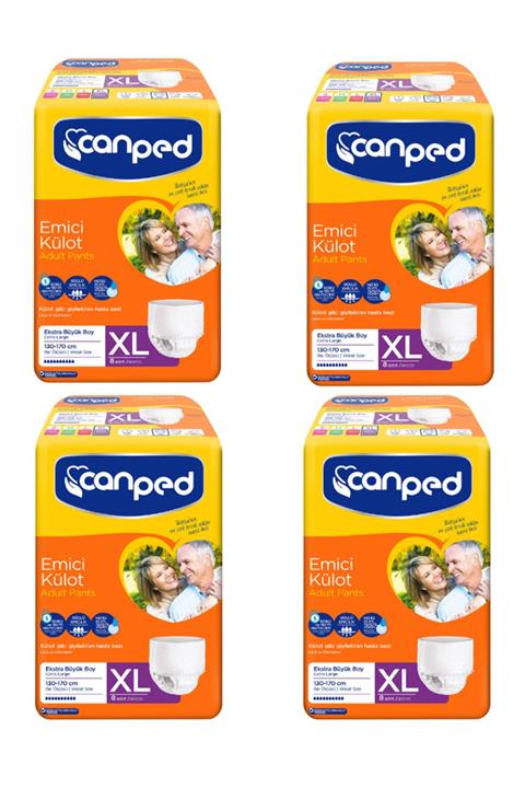 Canped Emici Külot Ekstra Büyük XL 4x8'li 32 Adet Hasta Bezi