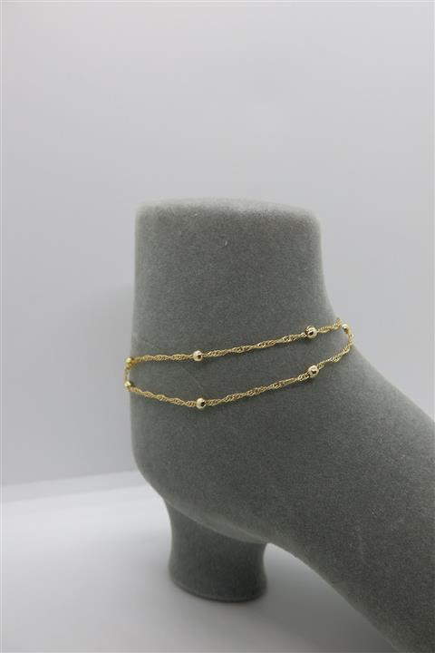 AB Shop Kadın Altın Çelik İkili Halhal